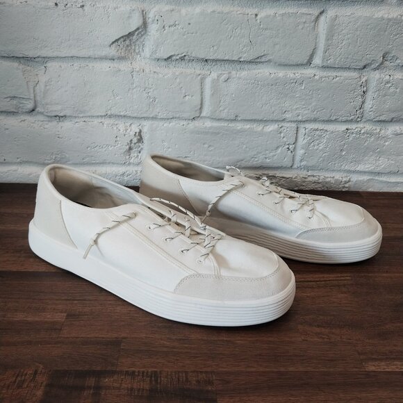 Hey Dude White Comfort Sneakers Shoes Mens 14M Cody M Sport Canvas Lightweight.
